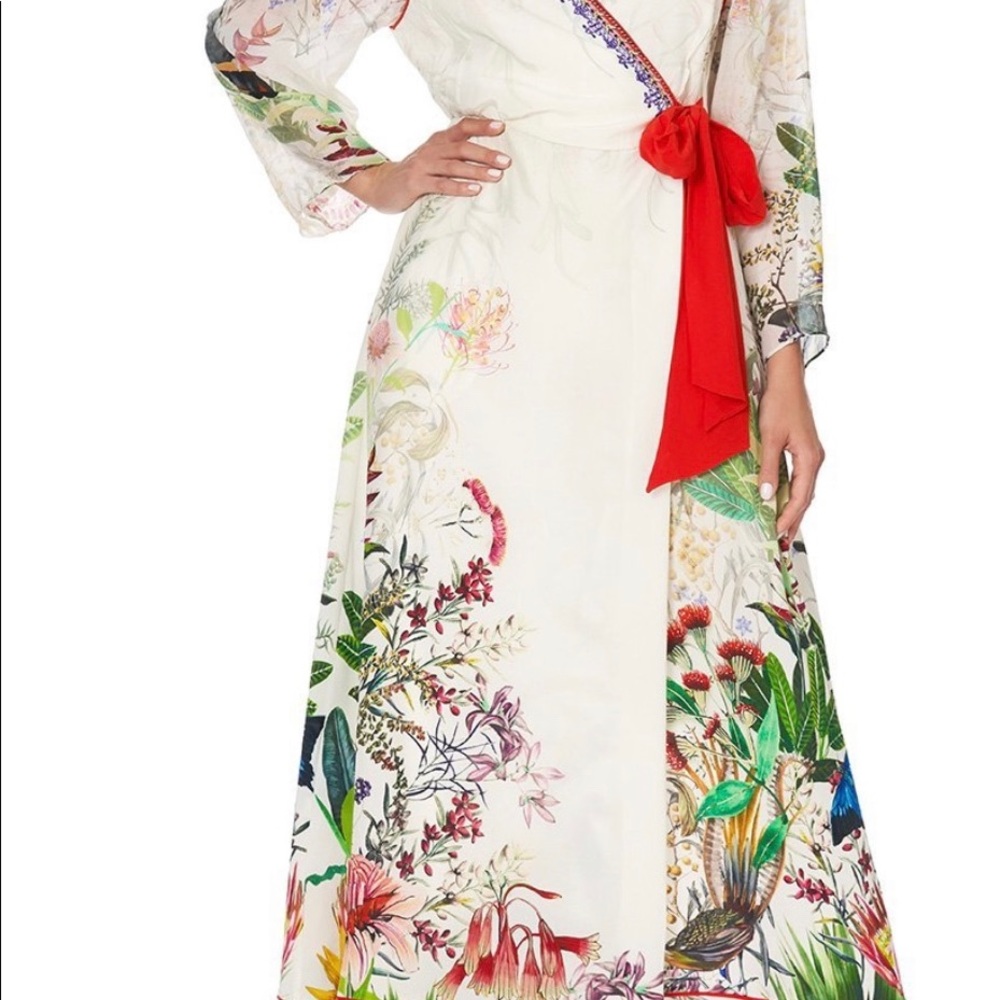 WRAP DRESS WITH PIPING DETAIL